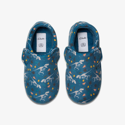 Fluffy Snug Kid Blue Print | Clarks outlet
