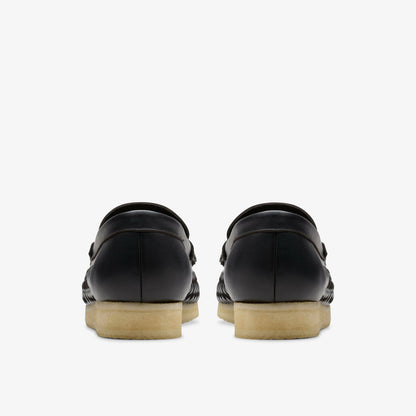 Wallabee Penny Weave Black Leather | Clarks online