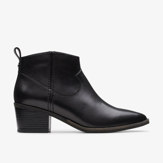 Morzine Sky Ankle Boot Black Leather | Clarks online