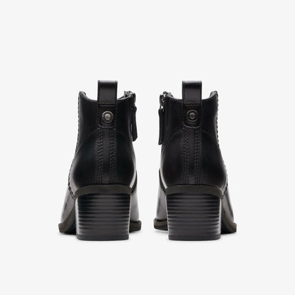 Morzine Sky Ankle Boot Black Leather | Clarks online