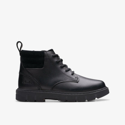 Lorcam Trail Kid Black Leather | Clarks on Sale