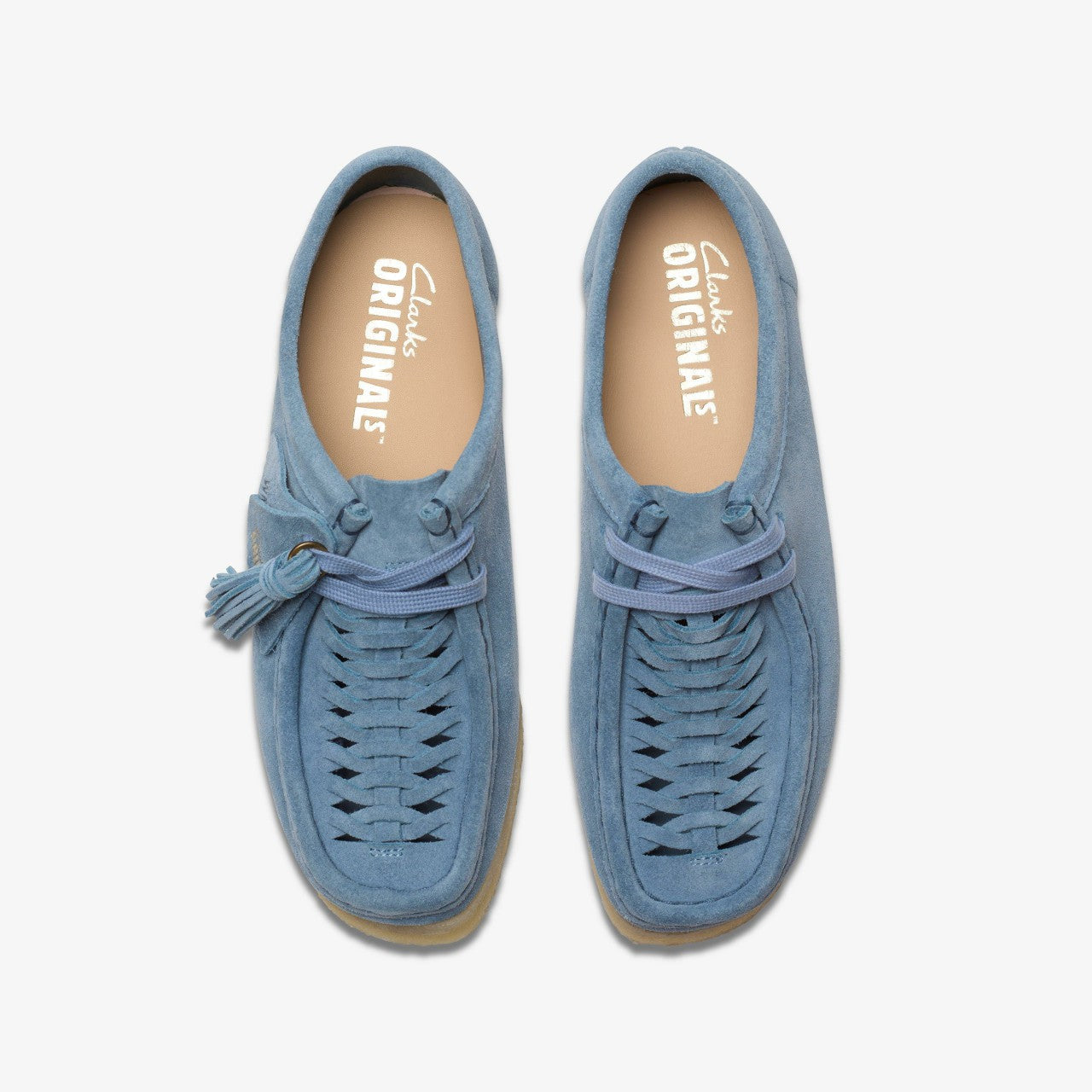 Wallabee Weave Powder Blue Suede | Clarks online