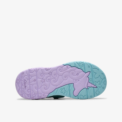 Tidal Shell Kid Light Blue Combination | Clarks for sale