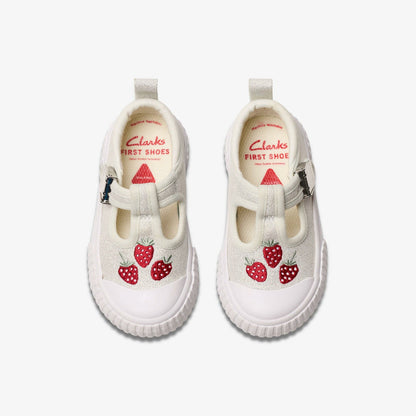 Foxing Berry Toddler Silver Fabric | Clarks discount