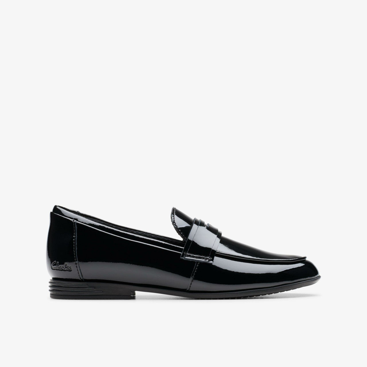 Finja Bright Older Black Patent | Clarks outlet