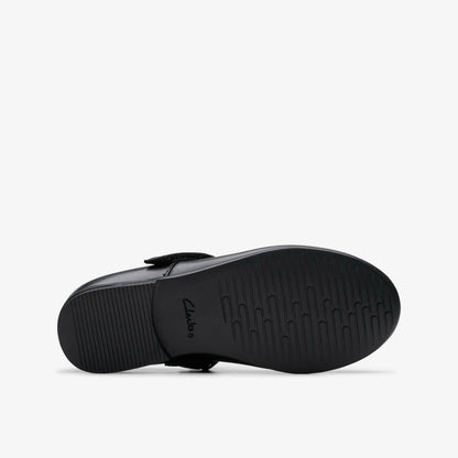 Finja Tap Kid Black Leather | Clarks on Sale