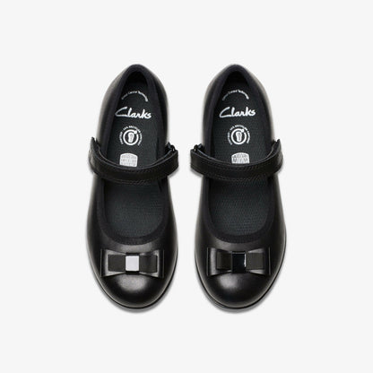 Finja Tap Kid Black Leather | Clarks on Sale
