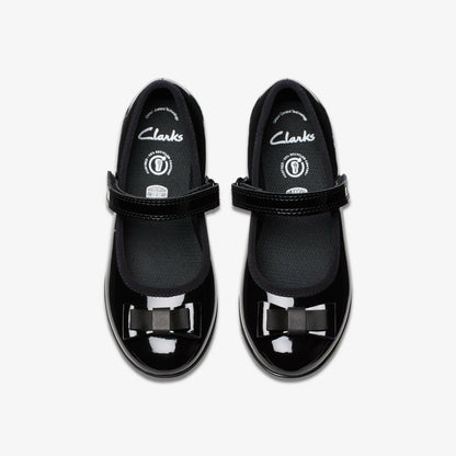 Finja Tap Kid Black Patent | Clarks for sale