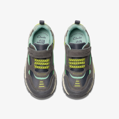 Steggy 2 Park Kid Grey/Green | Clarks on Sale
