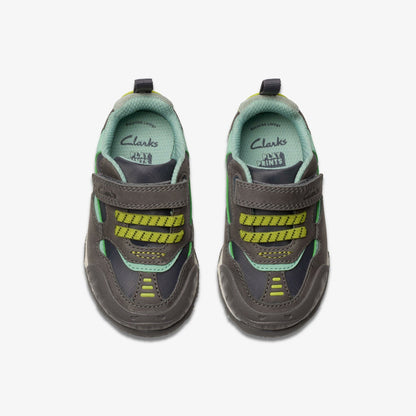 Steggy 2 Park Toddler Grey/Green | Clarks for sale