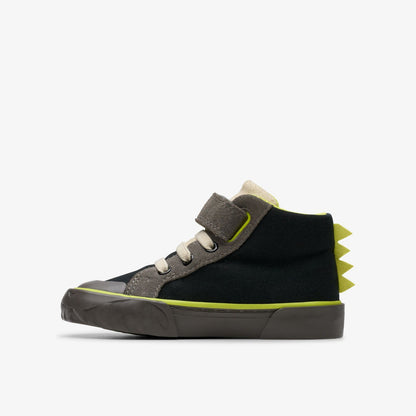 Foxing Rex Hi Toddler Black Canvas | Clarks for sale