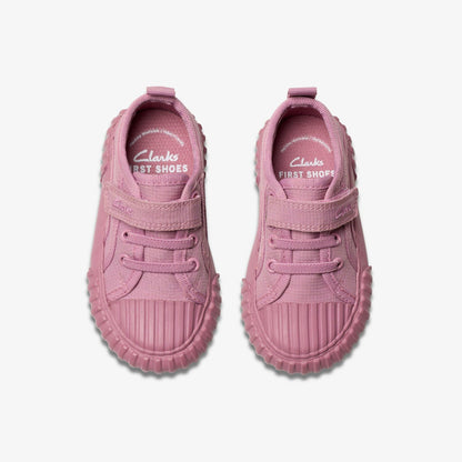 Foxing Stitch Toddler Pink Fabric | Clarks online