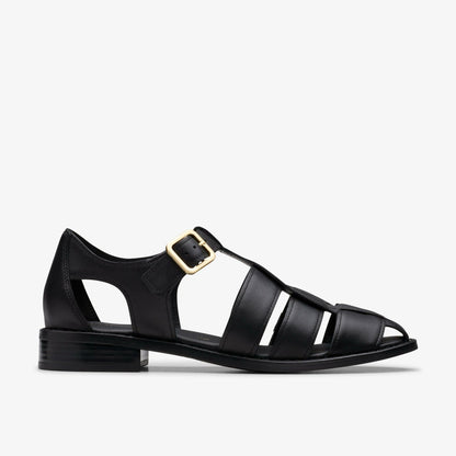 Hana Sun Black Leather | Clarks online