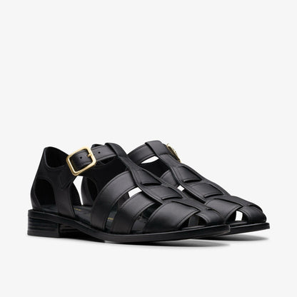 Hana Sun Black Leather | Clarks online