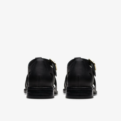 Hana Sun Black Leather | Clarks online