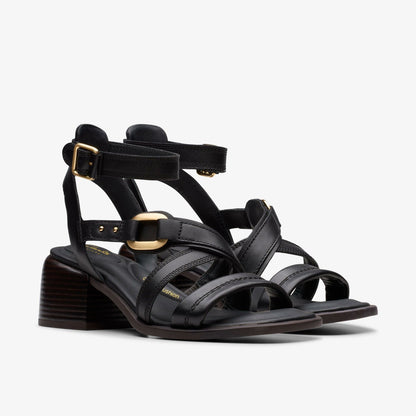 Morwyn Strap Black Leather | Clarks for sale