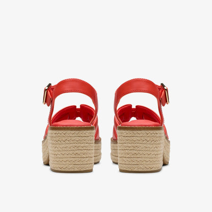 Coledale Strap Bright Red Leather | Clarks for sale
