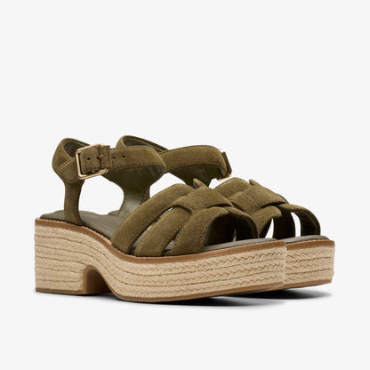 Coledale Strap Dark Olive Suede | Clarks outlet