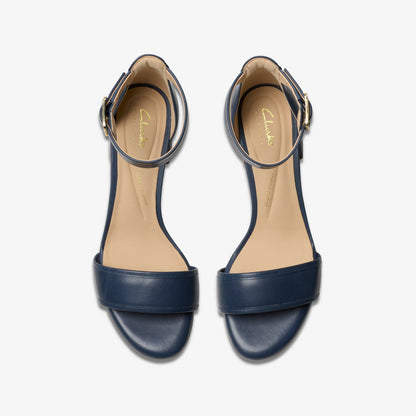 Ezoria Mae Navy Leather | Clarks outlet