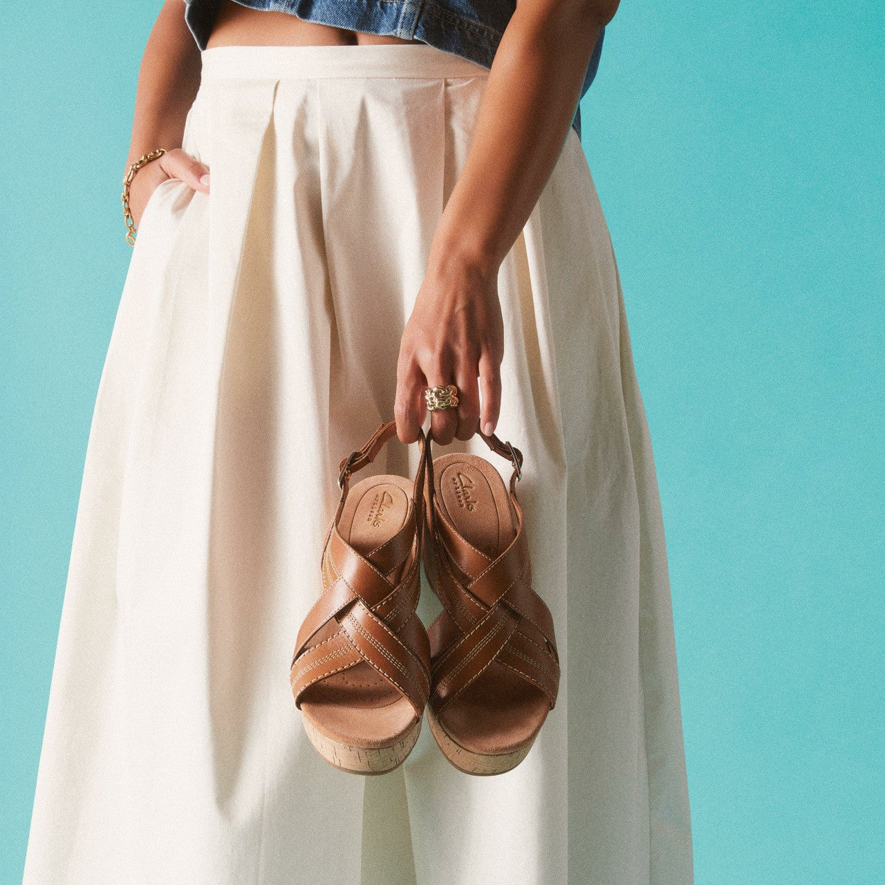 Sabina Sling Tan Leather | Clarks on Sale