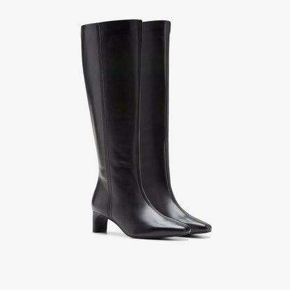 Edina Tall Black Leather | Clarks on Sale
