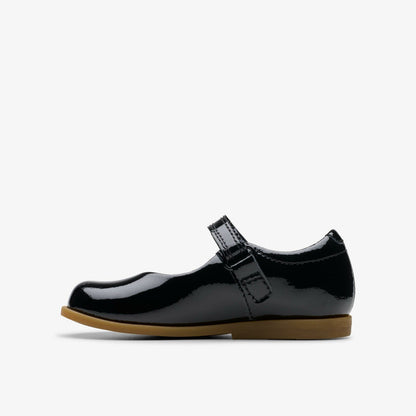 Drew Tap Toddler Black Patent | Clarks for sale