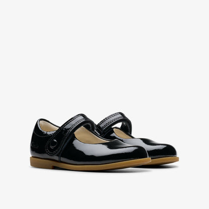 Drew Tap Toddler Black Patent | Clarks for sale