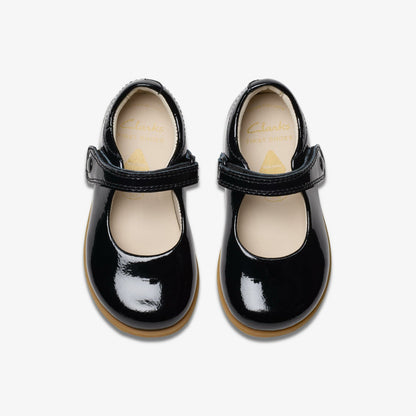 Drew Tap Toddler Black Patent | Clarks for sale