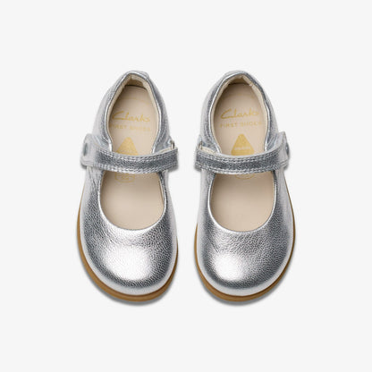 Drew Tap Toddler Silver Metallic | Clarks on Sale