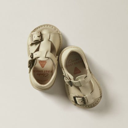 Playsun RF Toddler Off White Leather | Clarks for sale
