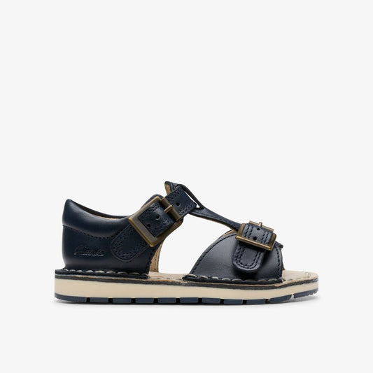 Playsun Toddler Navy Leather | Clarks outlet