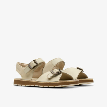 Playsun Kid Off White Leather | Clarks for sale