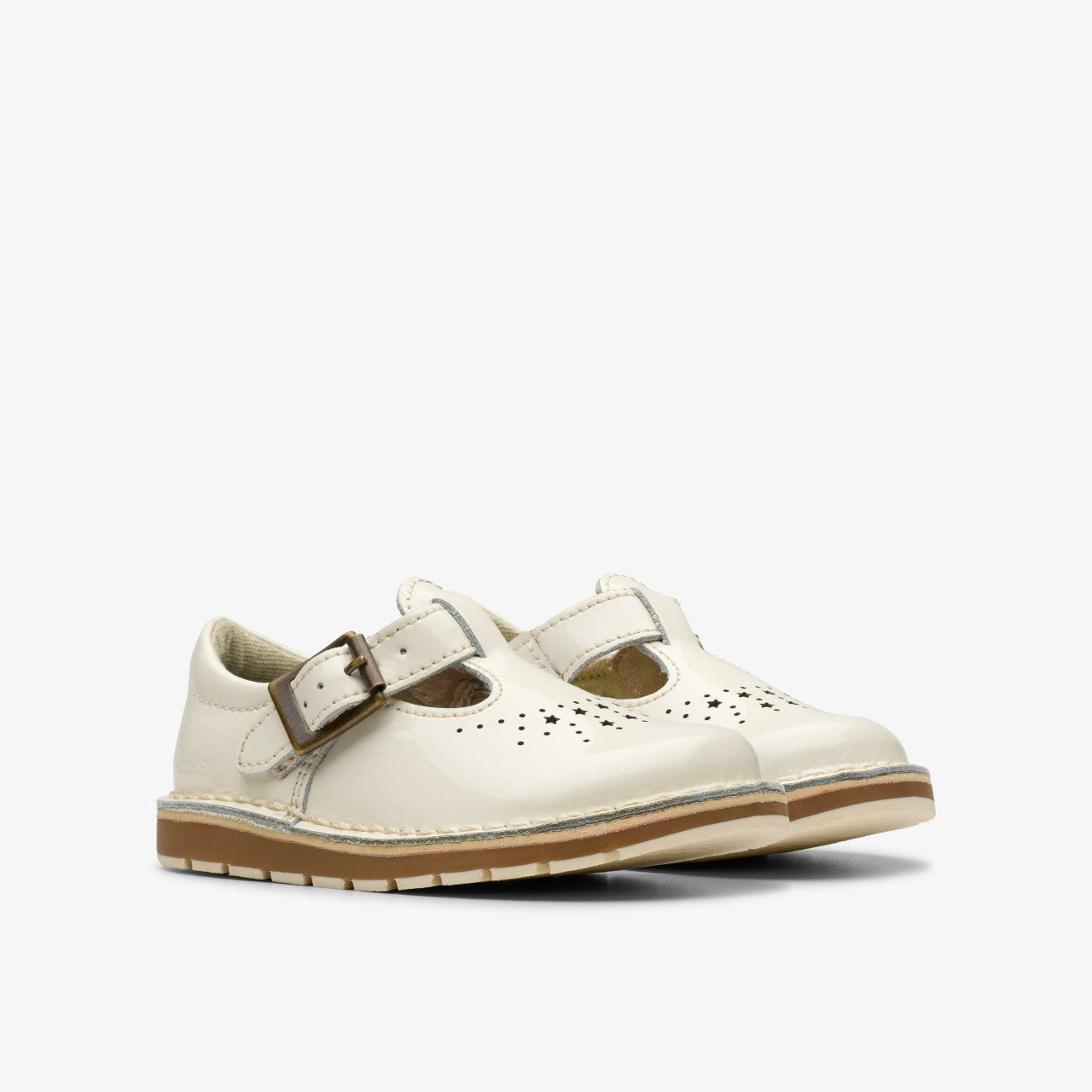Joyful Skip Toddler White Patent | Clarks discount