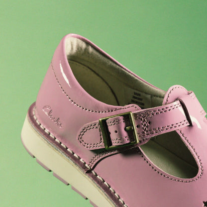 Joyful Skip Kid Pink Patent | Clarks outlet