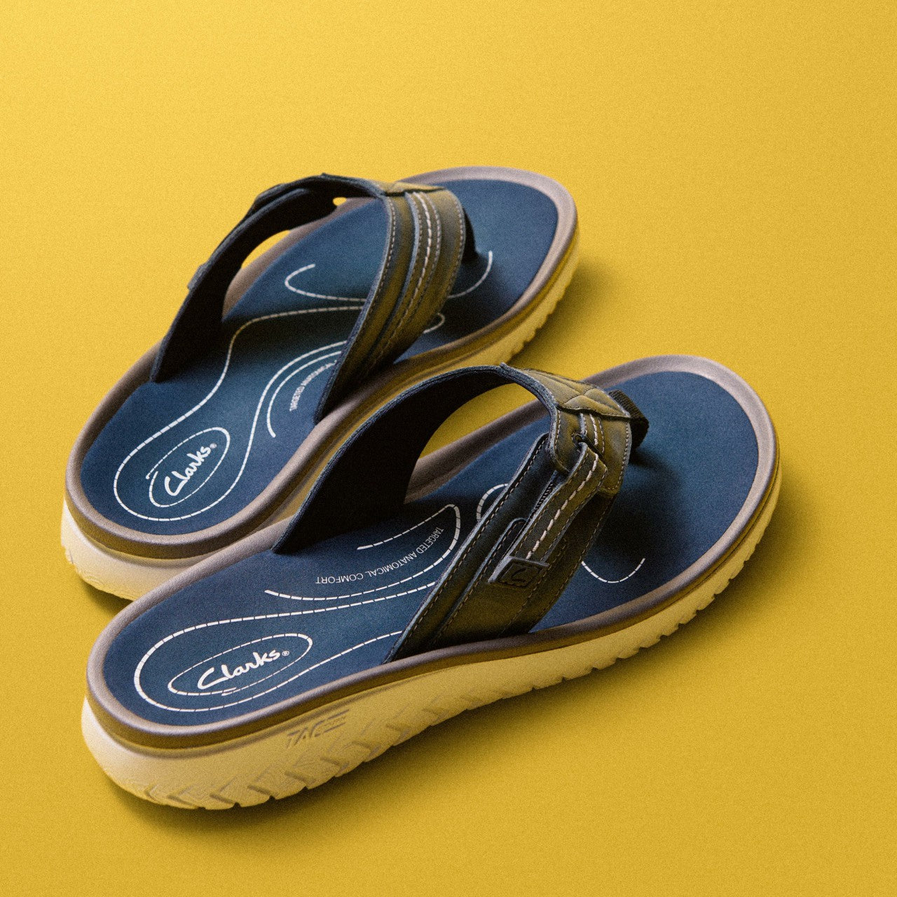 Wesley Sun Navy Leather | Clarks for sale
