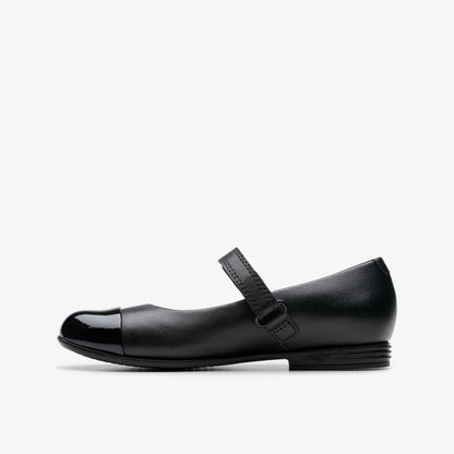 Finja Gem Kid Black Leather | Clarks outlet