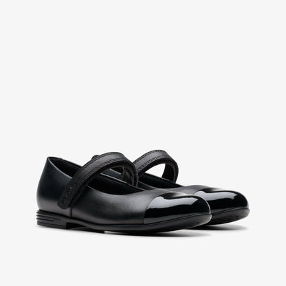 Finja Gem Kid Black Leather | Clarks outlet
