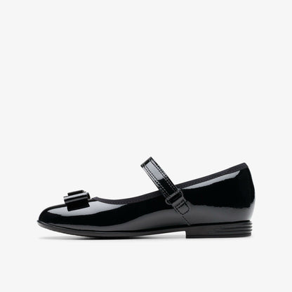 Finja Tap Older Black Patent | Clarks discount