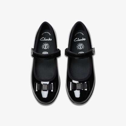 Finja Tap Older Black Patent | Clarks discount
