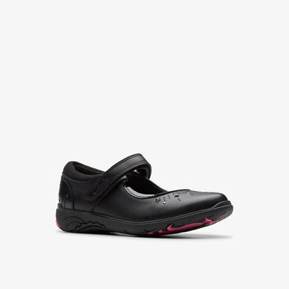 Relda Wish Kid Black Leather | Clarks outlet