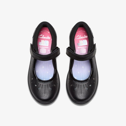Relda Wish Kid Black Leather | Clarks outlet