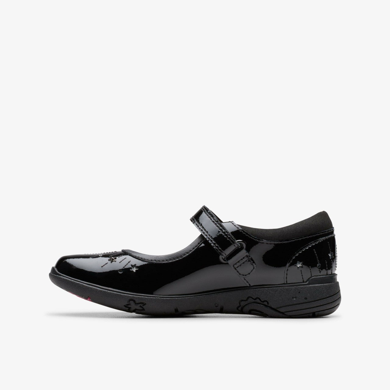 Relda Wish Kid Black Patent | Clarks discount