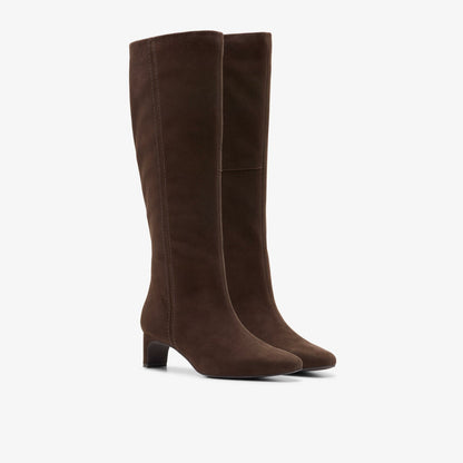 Edina Tall Dark Brown Suede | Clarks for sale