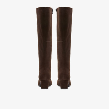 Edina Tall Dark Brown Suede | Clarks for sale