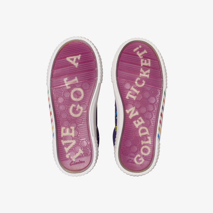 Roald Dahl Charlie & the Chocolate Factory Foxing Mix Kid Purple Canvas | Clarks Sale