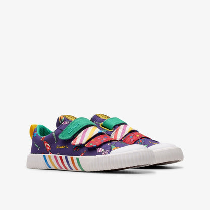 Roald Dahl Charlie & the Chocolate Factory Foxing Mix Kid Purple Canvas | Clarks Sale