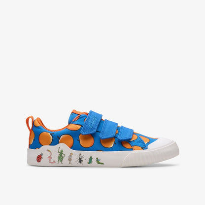 Roald Dahl James & the Giant Peach Foxing Air Kid Blue Canvas | Clarks outlet
