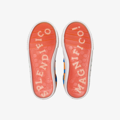 Roald Dahl James & the Giant Peach Foxing Air Kid Blue Canvas | Clarks outlet