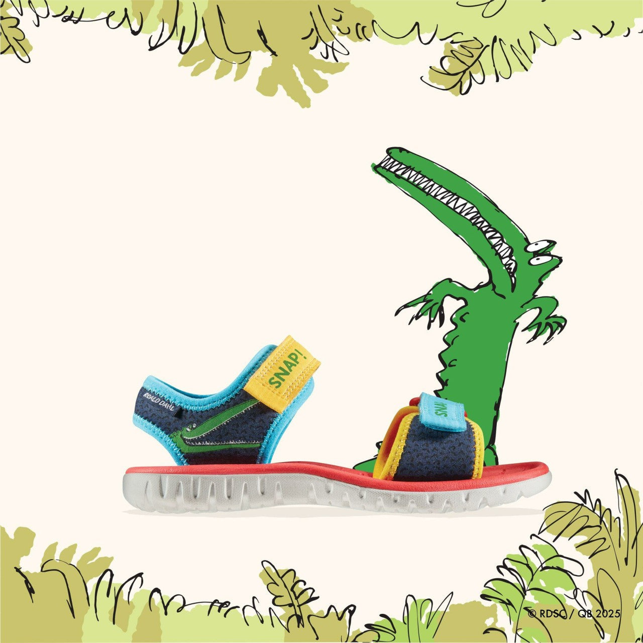 Roald Dahl The Enormous Crocodile Surfing Ace Kid Navy Print | Clarks outlet