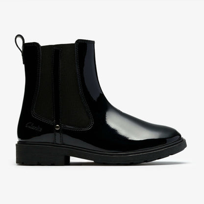 Astrol Orin Kid Black Patent | Clarks outlet